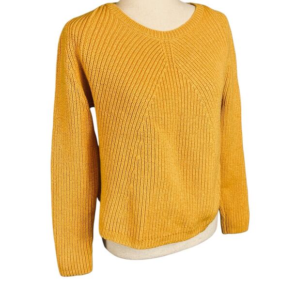 Theory Jaydee Rib Knit Pullover Sweater 100% Wool Gold Women's Large - Picture 3 of 7